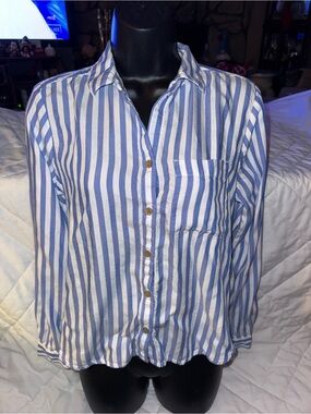 beachlunchlounge Candace Stripe Button-Up Shirt
